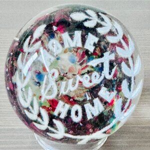 Vtg South Jersey Frit Motto Magnum Glass Paperweight Home Sweet Home Millville